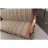 Image 4 : Wood-Frame Sofa with Striped Upholstery and Skirted Base 78" Wide