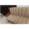 Image 5 : Wood-Frame Sofa with Striped Upholstery and Skirted Base 78" Wide