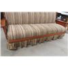 Image 6 : Wood-Frame Sofa with Striped Upholstery and Skirted Base 78" Wide