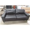 Image 1 : Black Leather/Leather Style Three-Seat Sofa 82" Wide