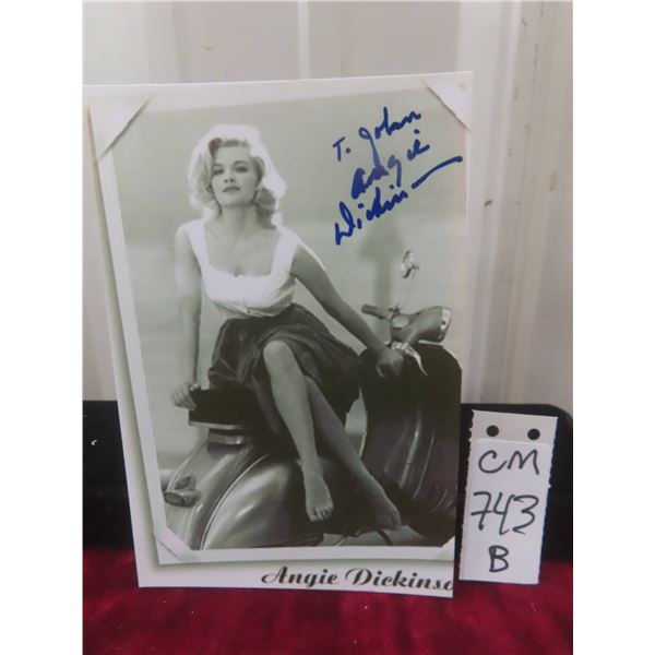 Signed Angie Dickinson 4" x 6" Photo