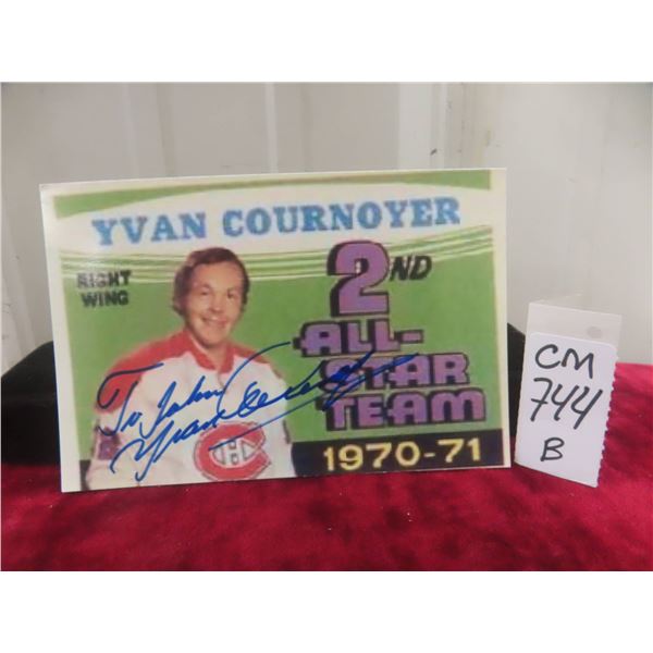 Signed Yvan Cournoyer 4" x 6" Photo
