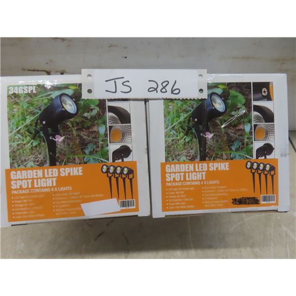 2 New Sets of 4 Garden LED Lights New or Store Return