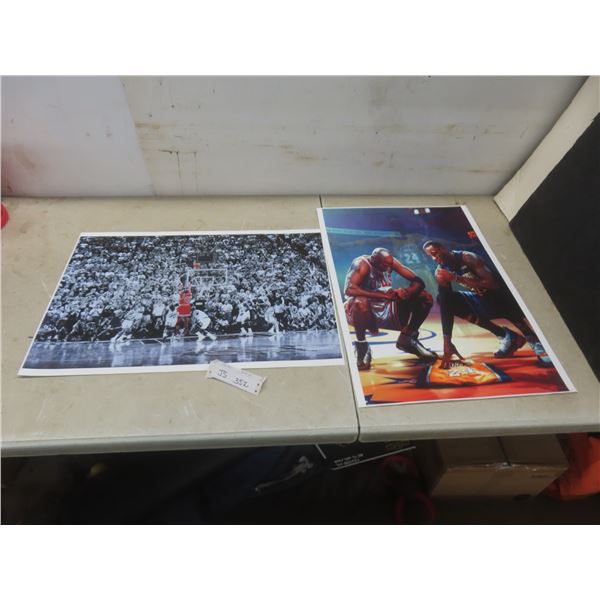 2 Basketball Prints 24" x 17"