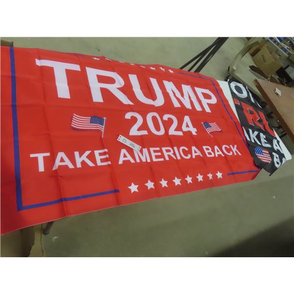 2 New Trump Flags 36" x 59"