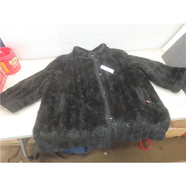 Black Faux Fur Jacket Size M-L