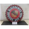 Image 1 : Chicago Blackhawks Metal Bullcap Sign 16" Diameter