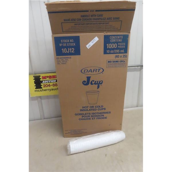 Dart 10 oz J-Cup Insulated Foam Cups, 1000-Pack