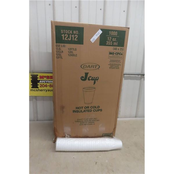 Case of 1000 Dart 12 oz Insulated Foam Cups