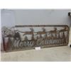 Image 1 : Metal Laser-Cut "Merry Christmas" Sign 19" x 55"