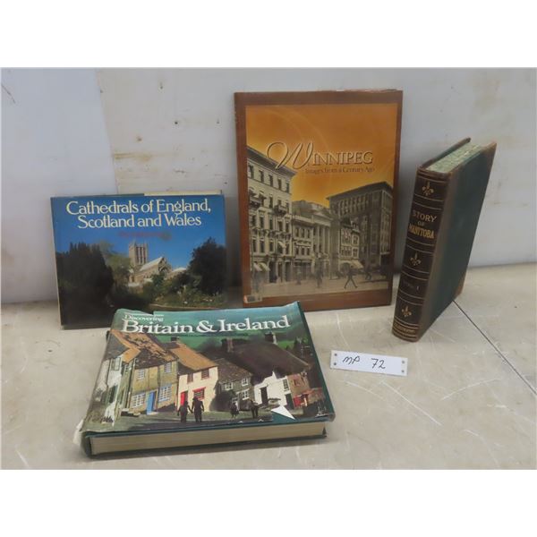 Coffee Table Books Including Cathedrals of England and Scotland, Winnipeg Images, Story of MB +