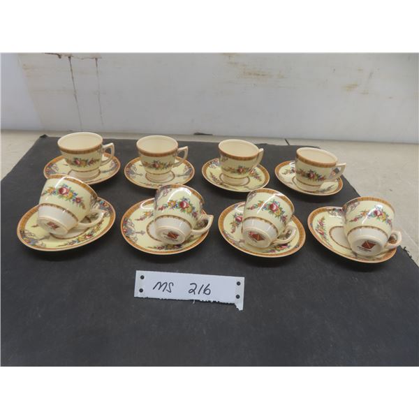 16 Pieces Myott Staffordshire Bone China Cups and Saucers