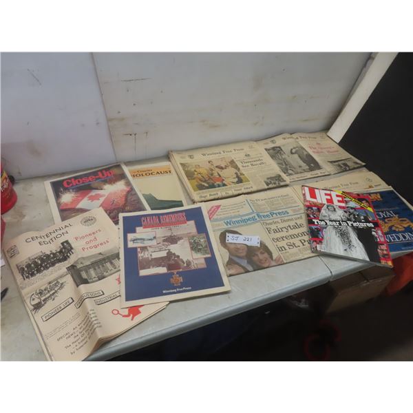 Newspaper Articles Including Royal Family (1970s), D-Day Anniversary, Desert Storm, Life 