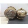 Image 9 : 2 Brass Spittoons and 3 Framed Pictures (Largest 10" x 12")