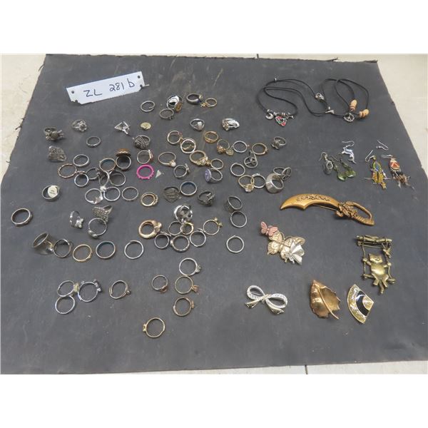 Fashion Jewelry Including Rings, Earrings, and Brooches