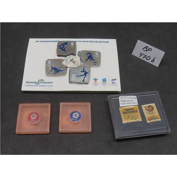 Vintage 1988 Seoul Pins, Japan World Exposition Osaka 1970 Expo '70 Logo Red and Blue, 2010 Vancouv