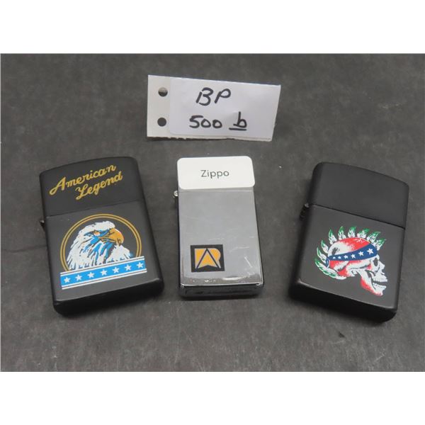 3 New Old Stock: 1 Zippo and 2 Roman Lighters