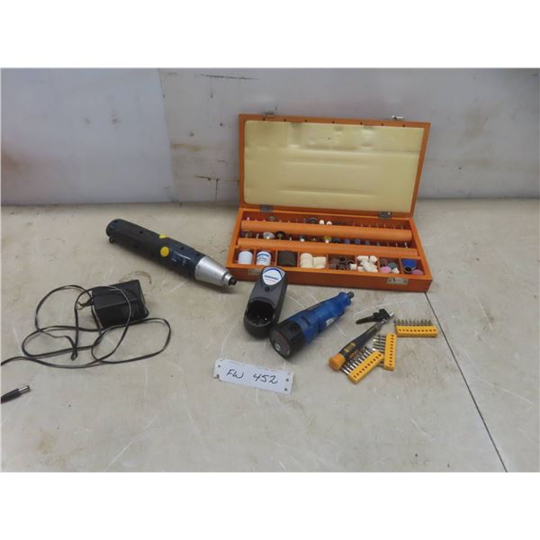 Mastercraft Pivoting Cordless Screwdriver, Cordless 4.8V Dremel With Bits and Charger and Mastercra