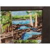 Image 5 : 2 Framed Pictures, Tile Style 16" x 20" and Oil Painting 1964 22" x 27"