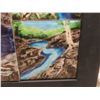 Image 7 : 2 Framed Pictures, Tile Style 16" x 20" and Oil Painting 1964 22" x 27"