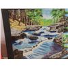 Image 8 : 2 Framed Pictures, Tile Style 16" x 20" and Oil Painting 1964 22" x 27"