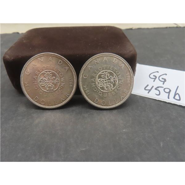 2 Canadian 1964 Silver Dollars