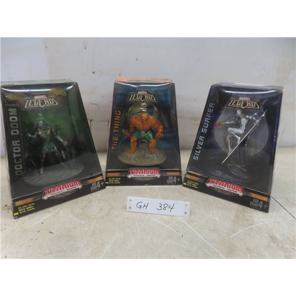 3 Titanium Series Marvel Legends Action Figures, Factory Sealed