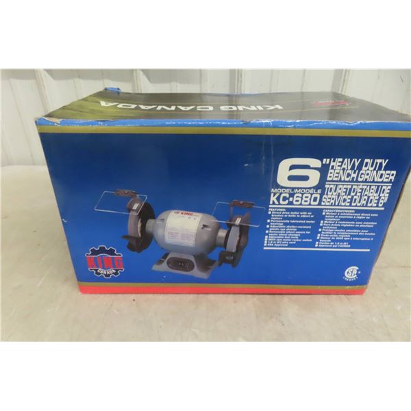 Never-Used 6" Heavy-Duty Bench Grinder, King Canada