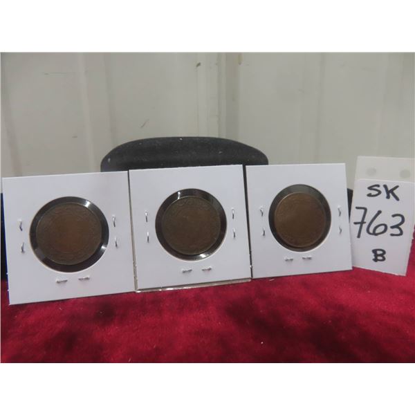 3 1920 Canadian Large Cents