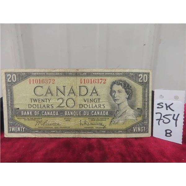 1954 Canadian $20 Bill