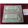 Image 1 : 2 Very Nice 1954 Canadian $1 Bills