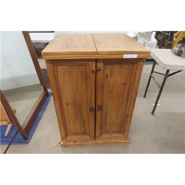 Rustic Fold-Out Liquor Cabinet 39" x 21" x 25", Extended 38" x 54" x 25"