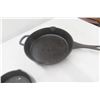 Image 6 : 2 Cast Frying Pans and Cast Pot w/ Lid