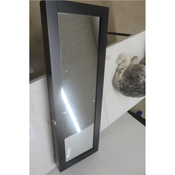 New Homecom Mirror Jewelry Cabinet, Brown, Brand New, Hinge Needs Screwing