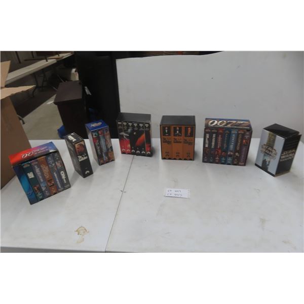 VHS Movies/Series Including Star Wars Trilogy, Godfather, Star Trek, Sinbad, 007