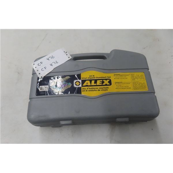 16 lb Vinyl Dipped Dumbbell Set With Case