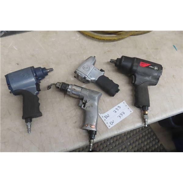 4 Air Tools; 3 Impacts (1/2", 3/8", 1/4") And Drill