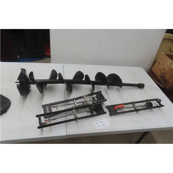 Ice Fishing Auger 6" Bit With 3 Ice Fishing Jigs