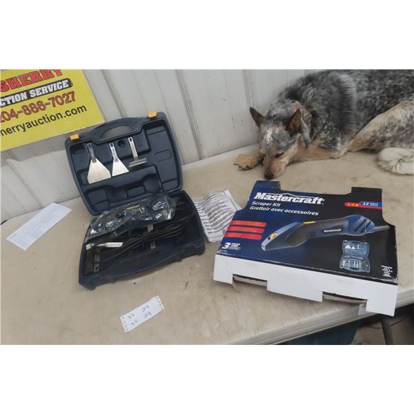 Mastercraft 12-Piece Electric Scraper Set, 1.5A, In Case, Never Used
