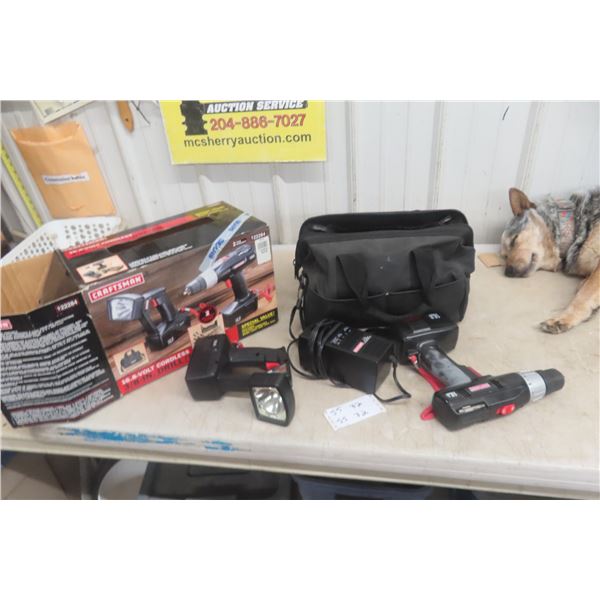 Craftsman 16.8V Cordless Drill/Driver With Flashlight and 2 Batteries