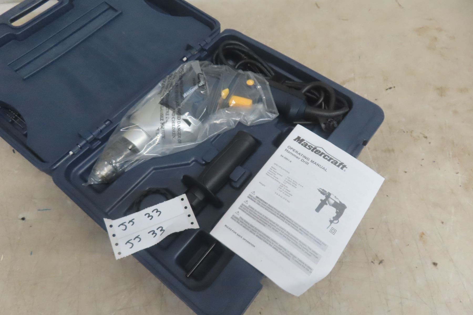 Mastercraft Rip Hammer Mastercraft Power Hammer Drill With Case and Bits
