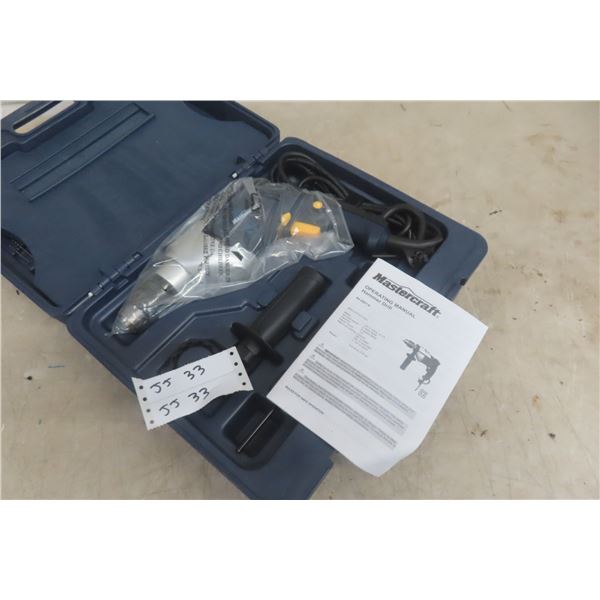 Mastercraft Power Hammer Drill With Case and Bits