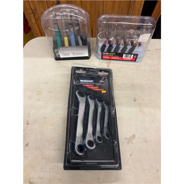 New Tool Set With Bucket Caddy, Wrenches, and Mini Pliers