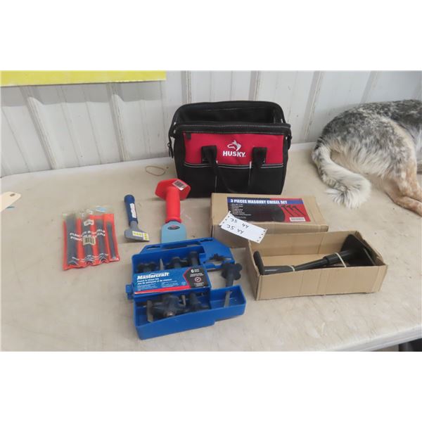 New Chisels and Planes With Masonry Chisel and Tool Box