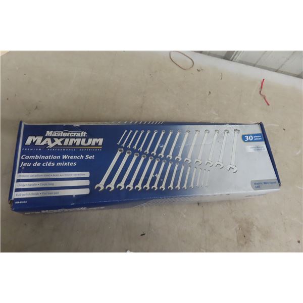 New Mastercraft Combination Wrench Set 30 Piece Metric And SAE