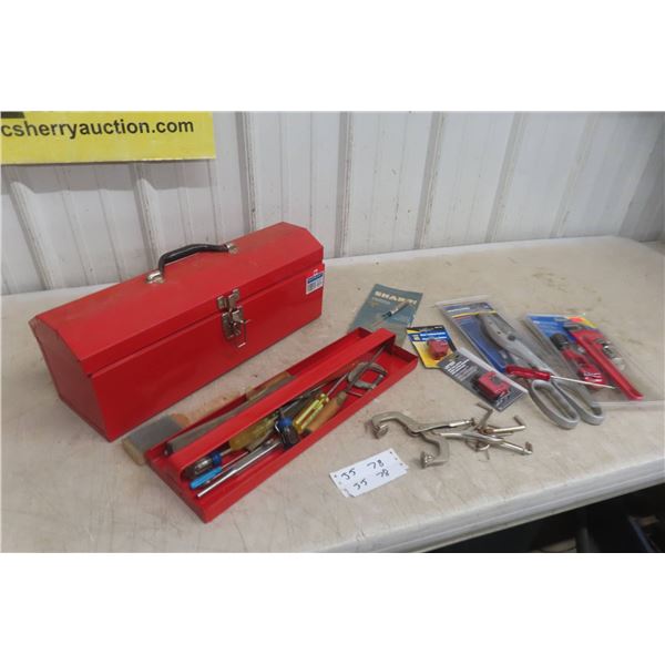 Metal Tool Box Pipe Cutter Tin Snips Pipe Wrench Plus