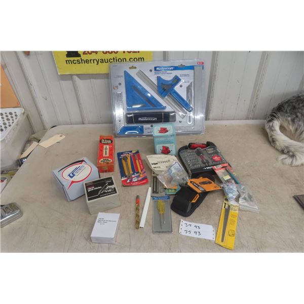 Tool Bundle with Mastercraft Measuring Set, Hobby Vise, and Utility Knives