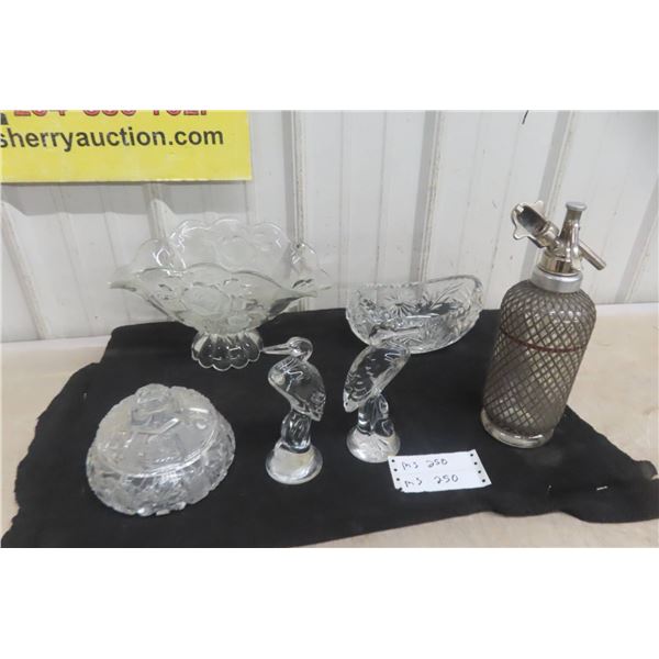 Crystal Tableware and Glass Seltzer Bottle Assortment