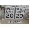 Image 1 : 3 Metal Traffic Signs: 2 Speed 20 Limit 18" X 24" and North 6" X 24"