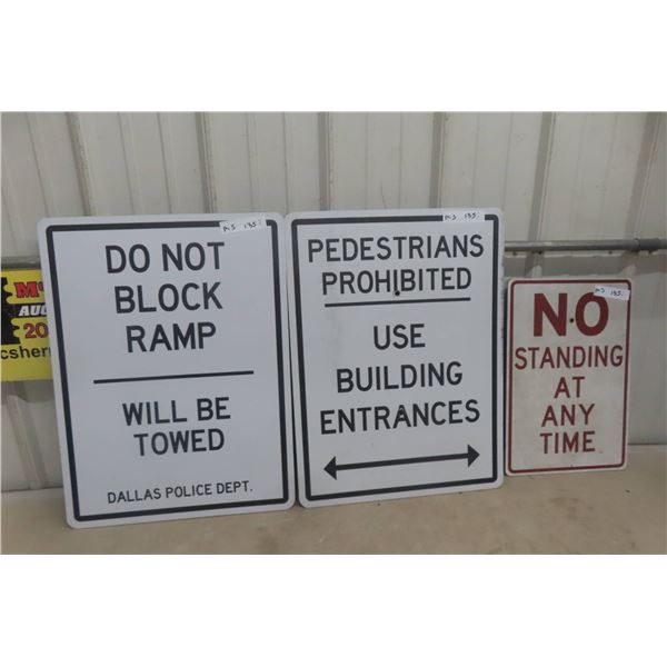 3 Signs No Ramp Blocking Building Entrance No Standing Largest 18" X 24"